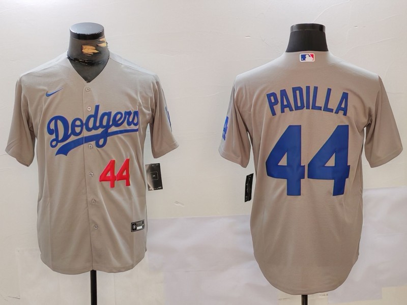 Men's Los Angeles Dodgers Vicente Padilla #44 Gray Jersey